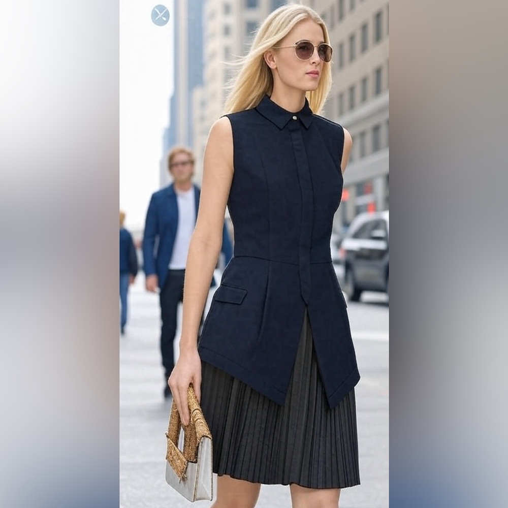 Derek Lam Pleated Dress
Navy Blue
Size 6